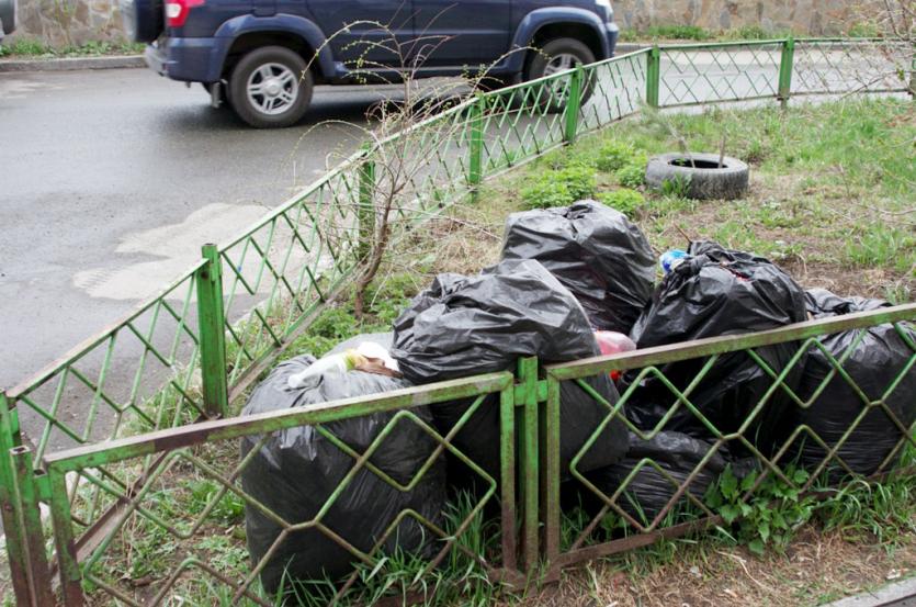 Фото Владимир Елистратов: У меня под окнами лежат кучи мешков с мусором